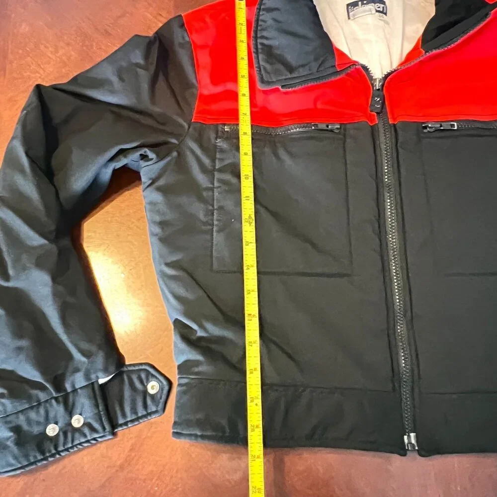 vintage Skimer Womens Nylon Jacket‎ Black & Red Size 34  Zipper Pockets